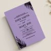 Island Moments lilac shimmery paper foil pressed invitation