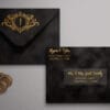 Black velvet invitation envelope
