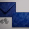 Blue velvet invitation envelope