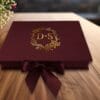 Burgundy Premium Velvet Luxe Invitation Box