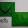 Green velvet invitation envelope