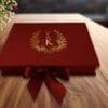 Dark Cherry Red Premium Velvet Luxe Invitation Box