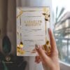 Wed Of Colors transparent clear acrylic foil pressed invitation