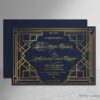 Great Gatsby Roaring navy matte paper foil pressed invitation