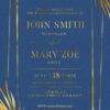 Island Moments blue shimmery paper foil pressed invitation