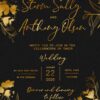 Not So Modest black shimmery paper foil pressed invitation
