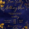 Not So Modest blue premium velvet foil pressed invitation