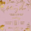 Not So Modest rose shimmery paper foil pressed invitation