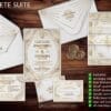 DecoGlam shimmery ivory bespoke wedding invitation suite