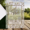 Geometric Grace semi-transparent premium vellum foil pressed invitation