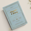 Subtle Gatsby turquoise shimmery paper foil pressed invitation