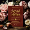 Bold Love dark cherry premium velvet foil pressed invitation