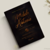 Bold Love black premium velvet foil pressed invitation