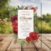 Rose Whisper transparent acrylic bridal shower invitation