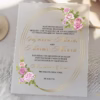 Timeless Bouquet white acrylic wedding invitation