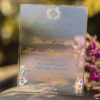 Birdsong of Tuscany transparent acrylic wedding invitation
