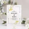 Only Good Vibes ivory paper wedding invitation