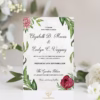 Peony Rose Gala ivory paper wedding invitation