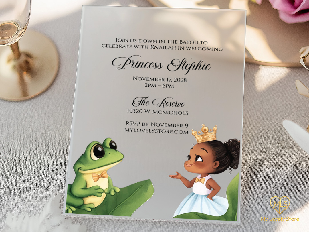 Princess and the Frog white acrylic birthday invitation Princess and the Frog white acrylic birthday invitation Princess and the Frog white acrylic birthday invitation - Image 7