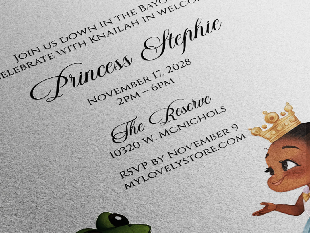 Princess and the Frog white paper birthday invitation Princess and the Frog white paper birthday invitation Princess and the Frog white paper birthday invitation - Image 6