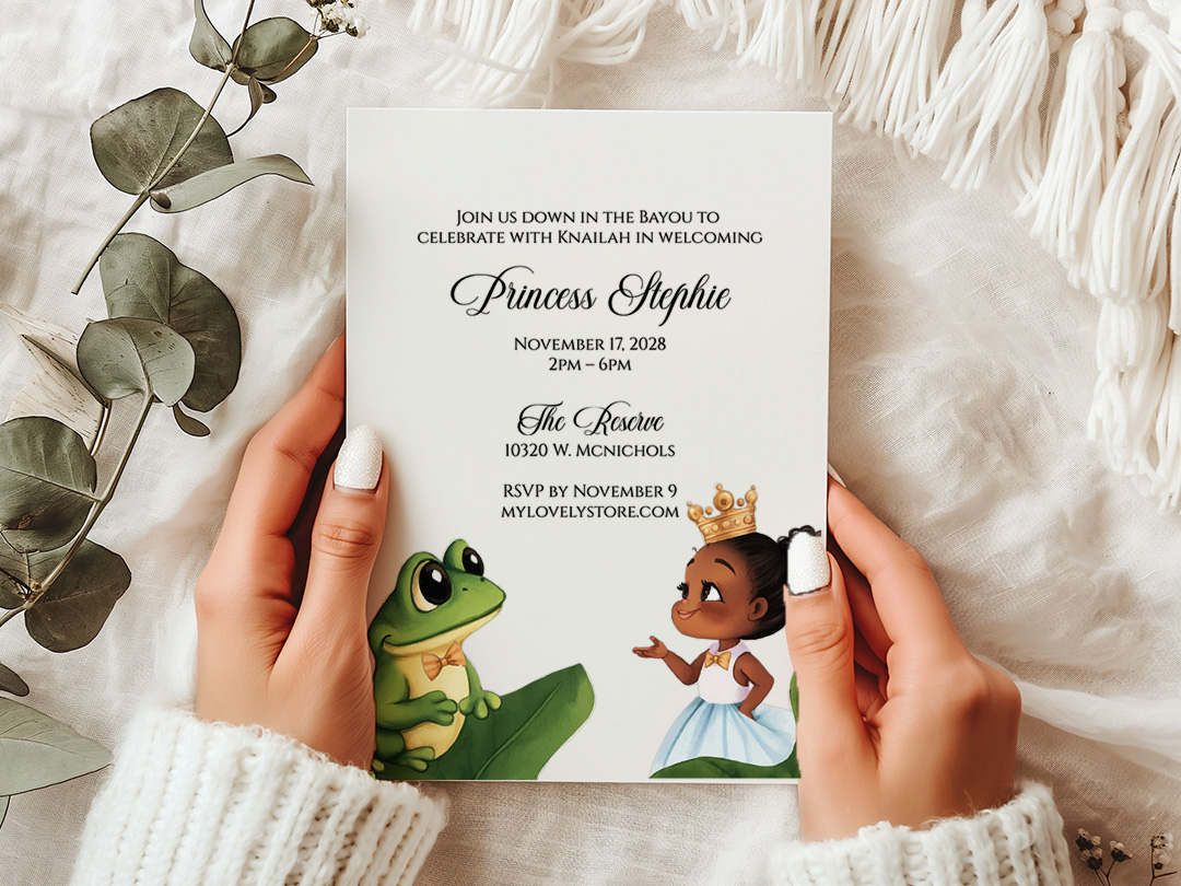 Princess and the Frog white paper birthday invitation Princess and the Frog white paper birthday invitation Princess and the Frog white paper birthday invitation - Image 5