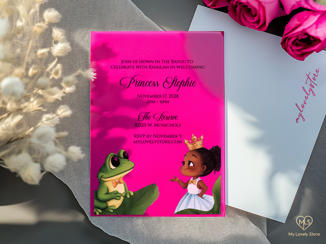 Princess and the Frog custom acrylic birthday invitation Princess and the Frog custom acrylic birthday invitation Princess and the Frog custom acrylic birthday invitation - Image 5