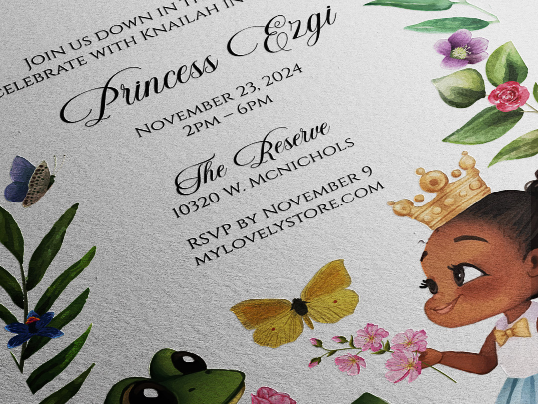 Princess and the Frog white paper birthday invitation Princess and the Frog white paper birthday invitation Princess and the Frog white paper birthday invitation - Image 3