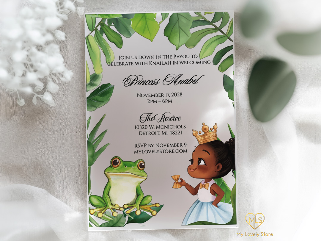 Princess and the Frog white acrylic birthday invitation Princess and the Frog white acrylic birthday invitation Princess and the Frog white acrylic birthday invitation - Image 4