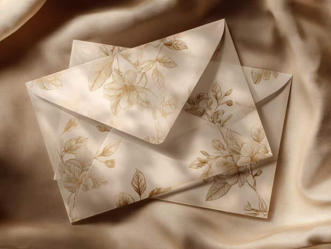 Semi-transparent premium vellum invitation envelope